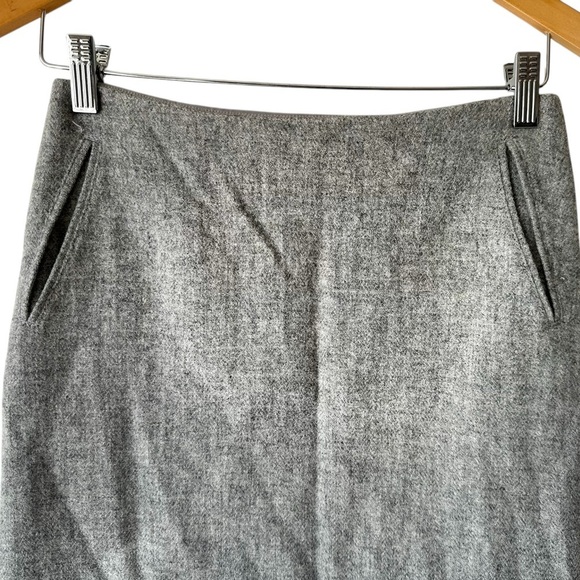 Talbots Petites Womens Wool Blend Lined Pencil Midi Skirt Gray Pockets - Picture 2 of 9
